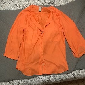 Orange silky blouse